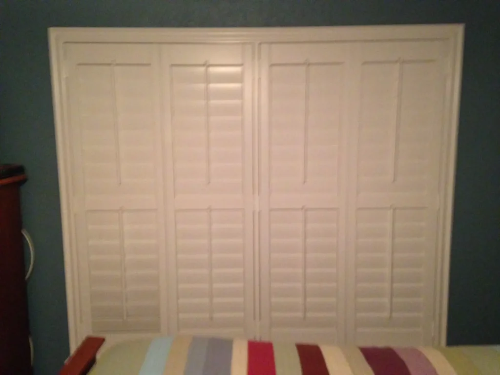 beige color window shutters