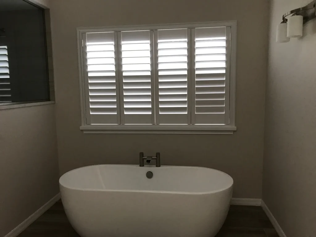 window shutters in the bathroom