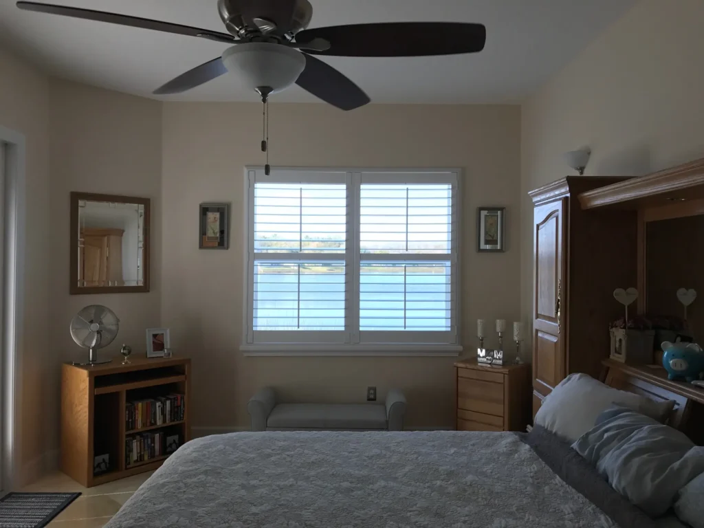 bedroom wood window shutters