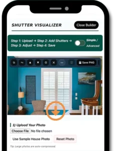 Nature Coast Shutters online shutter design visualizer