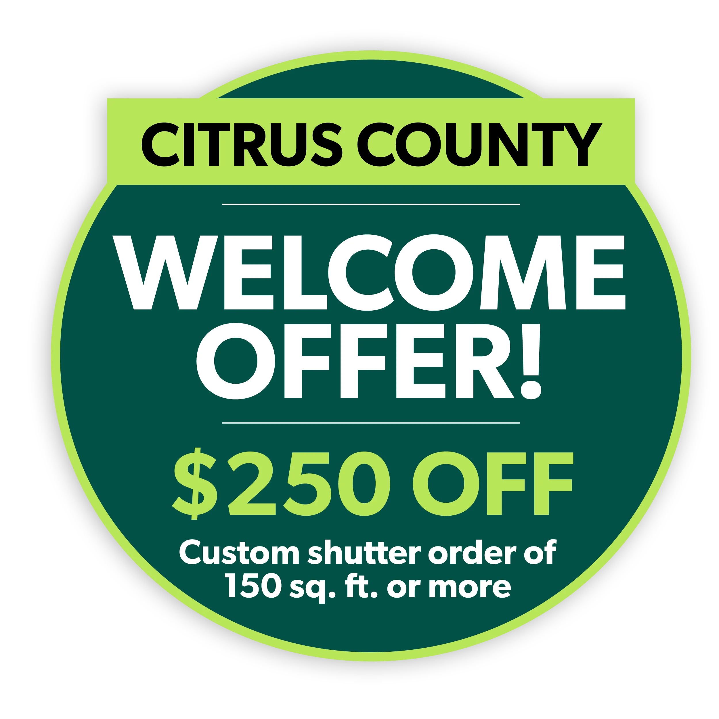 citrus county shutters welcome offer badge
